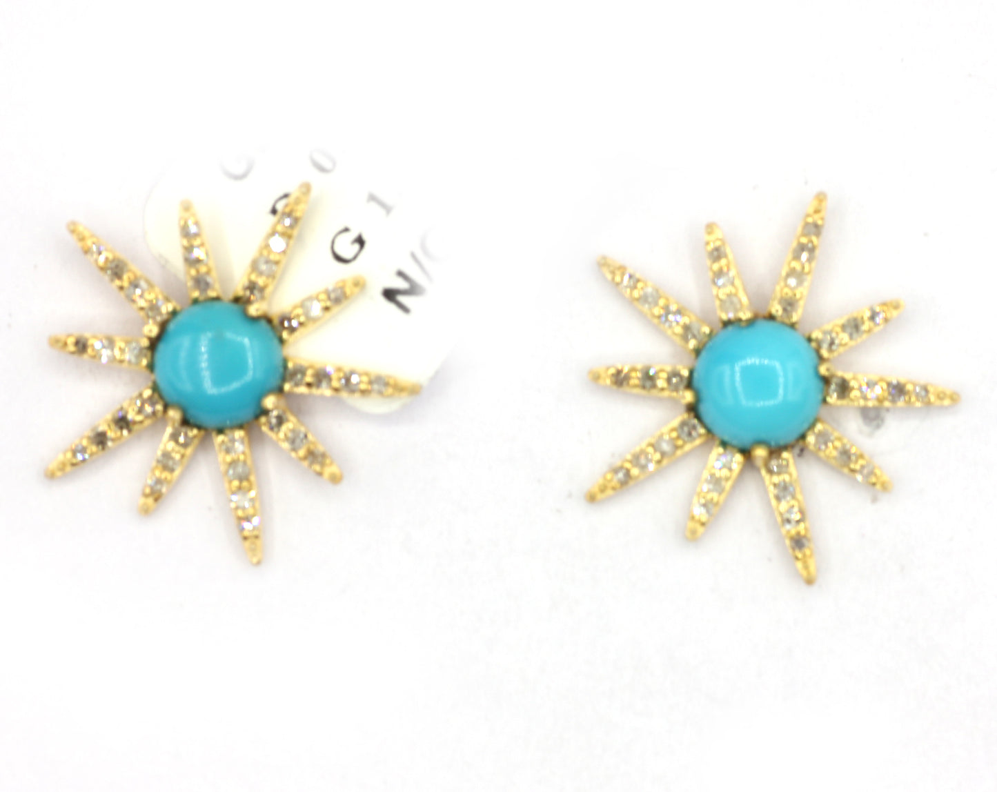 Star 14k Gold Diamond  Stud Earring