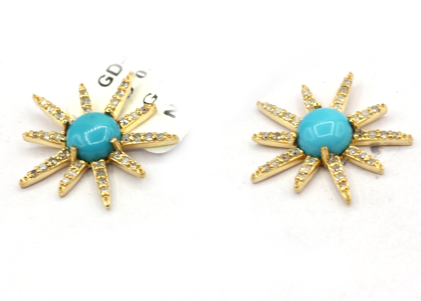 Star 14k Gold Diamond  Stud Earring