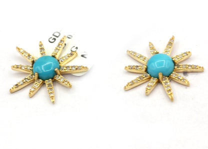 Star 14k Gold Diamond  Stud Earring