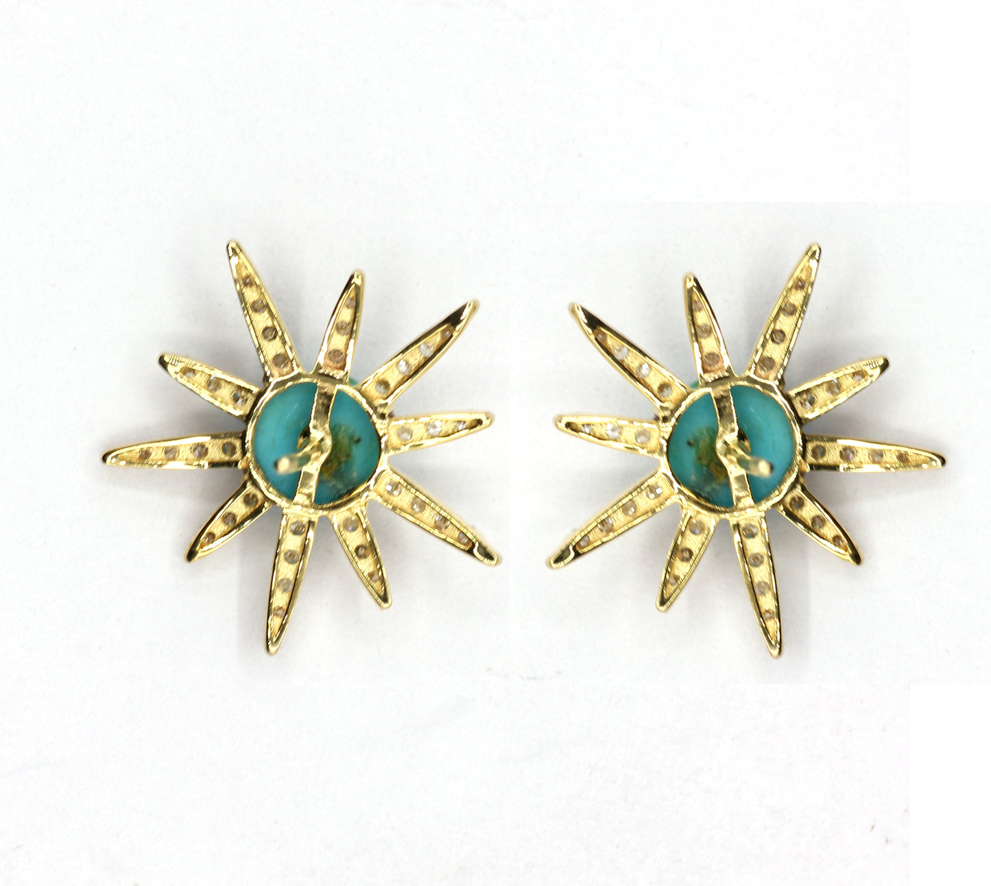 Star 14k Gold Diamond  Stud Earring