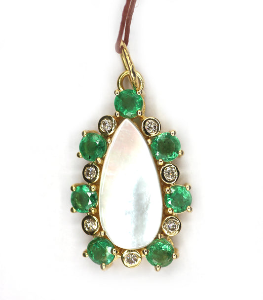 Pear 14k Solid Gold Diamond Pendant