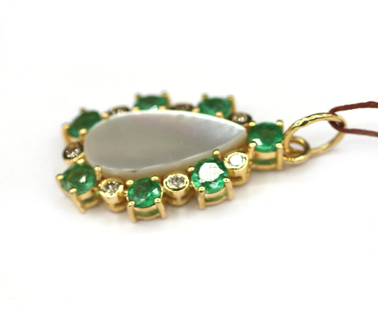 Pear 14k Solid Gold Diamond Pendant