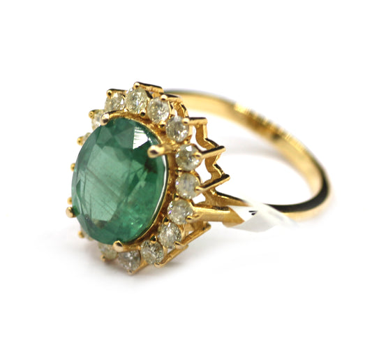 Emerald 14k Solid Gold Diamond Rings