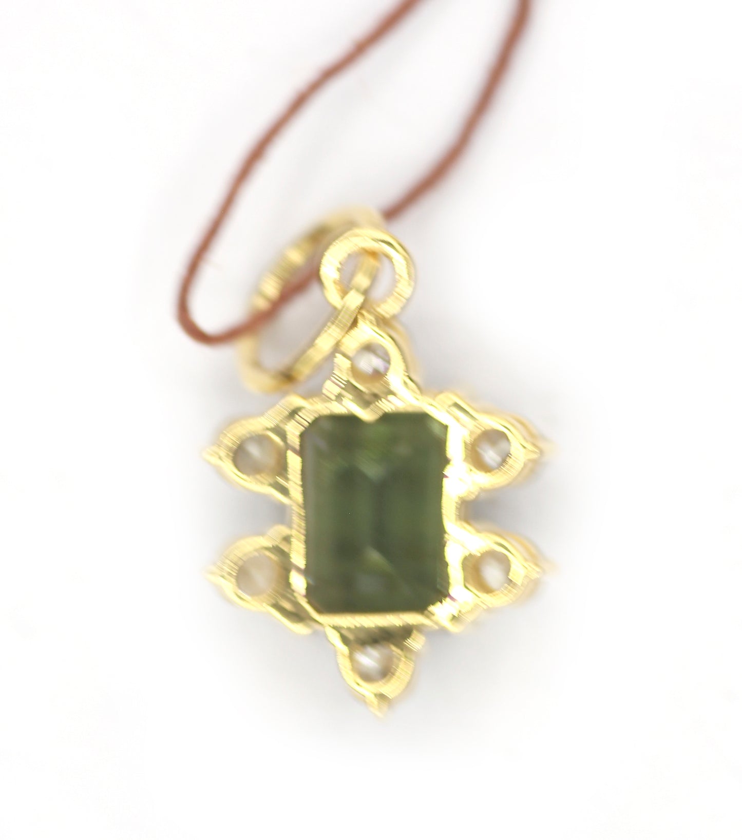Tourmaline 14k Solid Gold Diamond Pendant