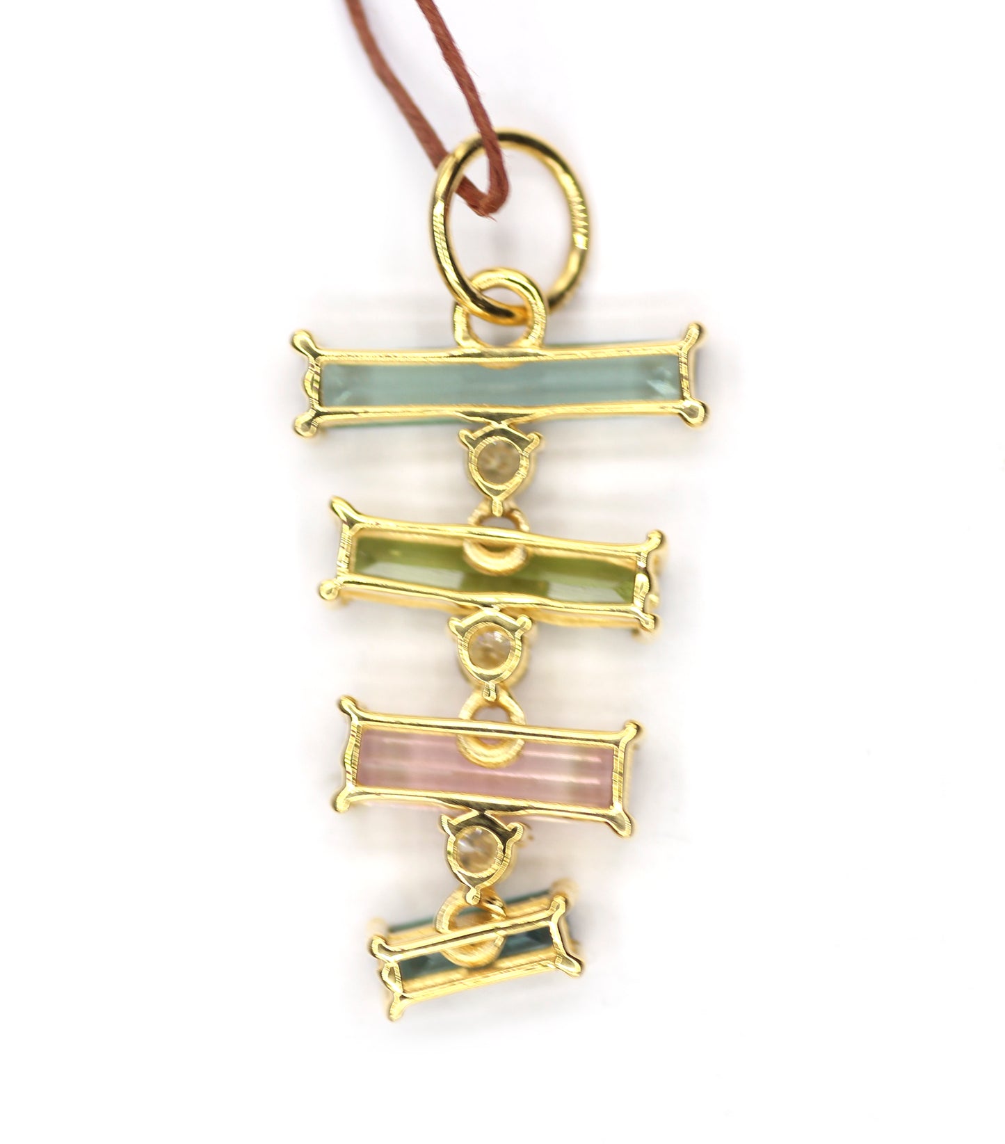 Tourmaline 14k Solid Gold Diamond Pendant