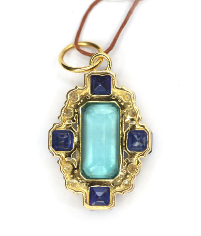 Luxury Green Kyanite & Diamond Pendant | 14K Yellow Gold