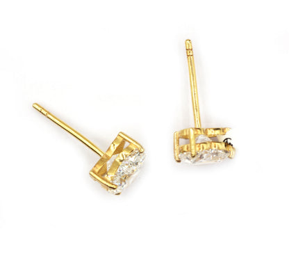 Heart 14k Solid Gold CVD Diamond Stud Earring