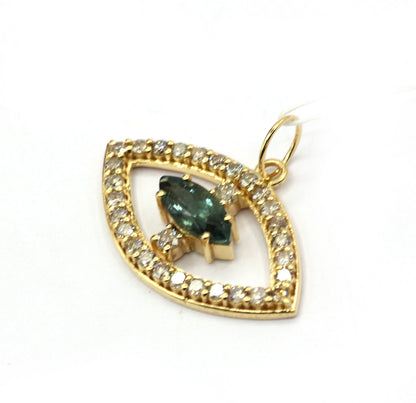 Evil Eye 14k Solid Gold Diamond Pendants