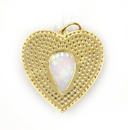 Heart 14k Solid Gold Diamond Pendants