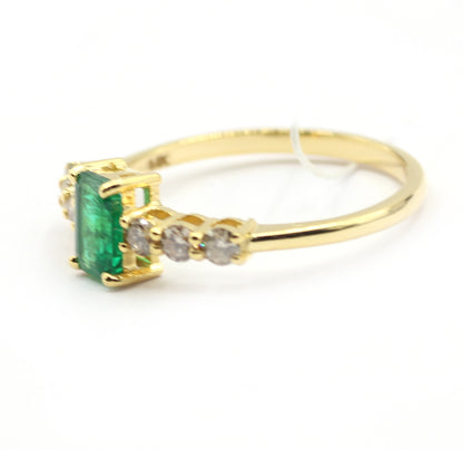 Emerald 14k Solid Gold Diamond Rings.