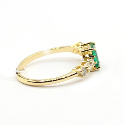 Emerald 14k Solid Gold Diamond Rings.