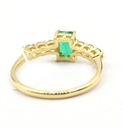 Emerald 14k Solid Gold Diamond Rings.