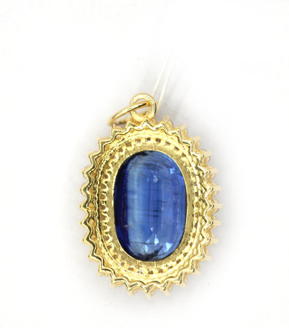 Oval 14k Solid Gold Diamond Pendants