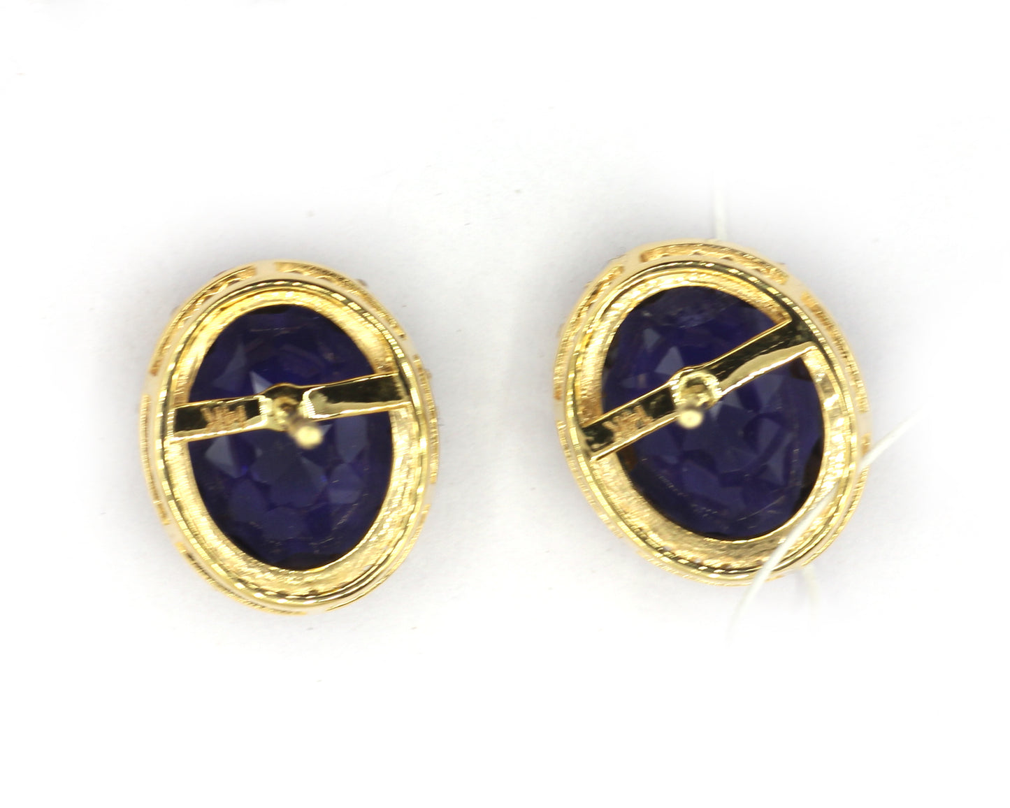 Oval 14k Gold Diamond  Stud Earring