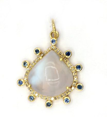 Pear 14k Solid Gold Diamond Pendants