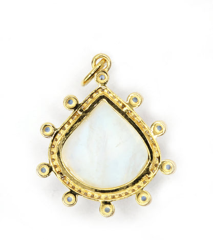 Pear 14k Solid Gold Diamond Pendants