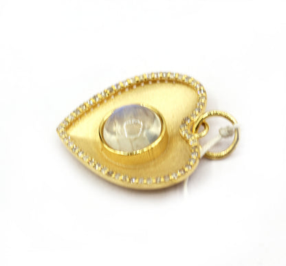 Heart 14k Solid Gold Diamond Pendants
