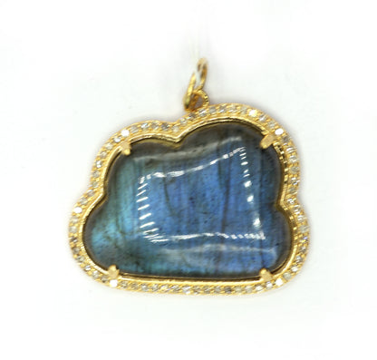 Cloud 14k Solid Gold Diamond Pendants