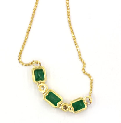 14k Solid Gold Diamond Bracelets With Emerald Stone