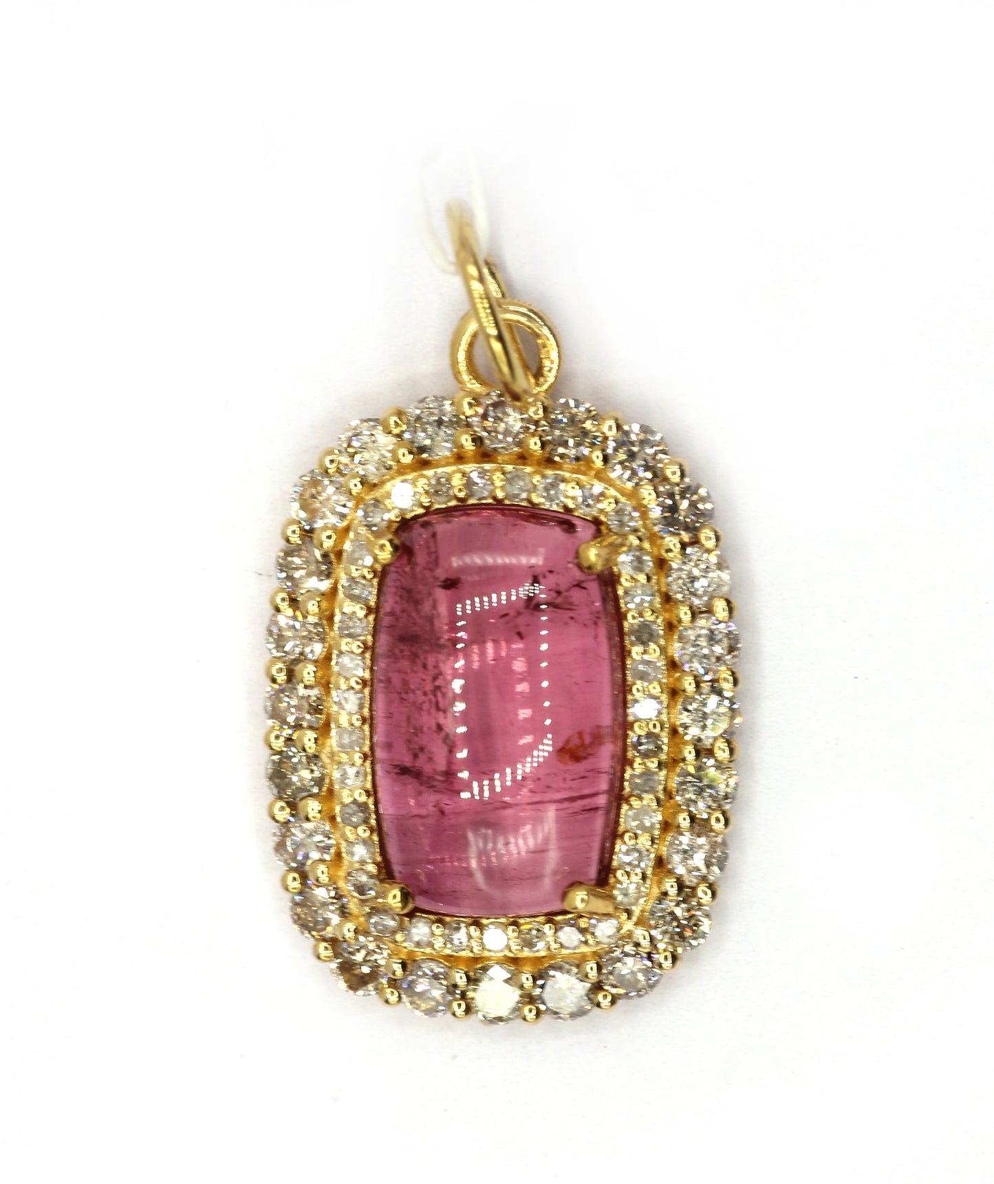 Oval 14k Solid Gold Diamond Pendants