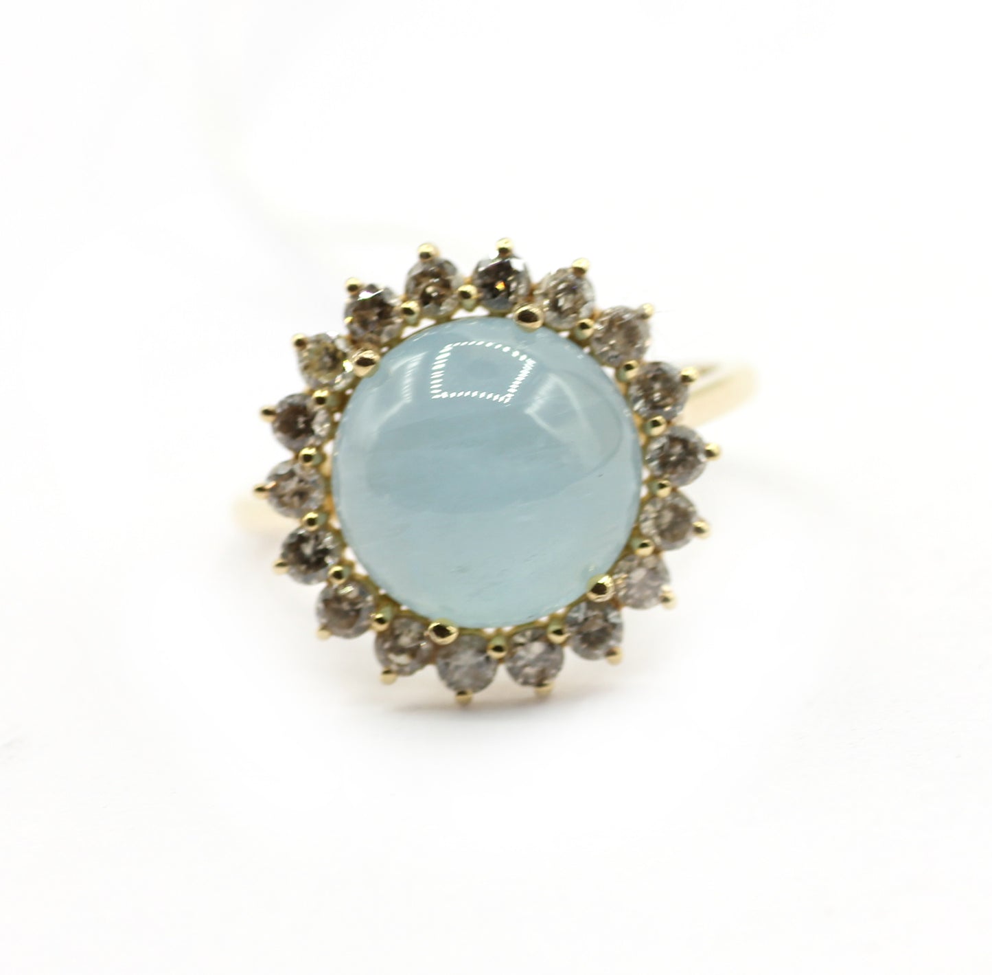 Aqua 14k Solid Gold Diamond Rings.