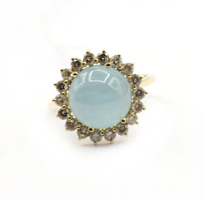 Aqua 14k Solid Gold Diamond Rings.