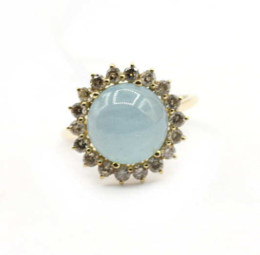 Aqua 14k Solid Gold Diamond Rings.