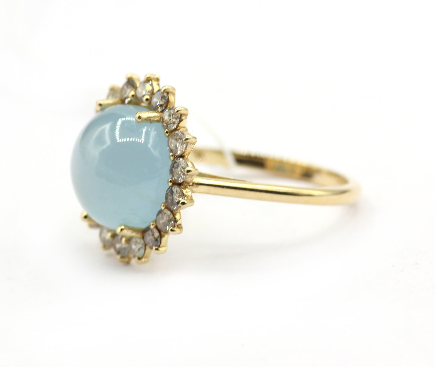 Aqua 14k Solid Gold Diamond Rings.