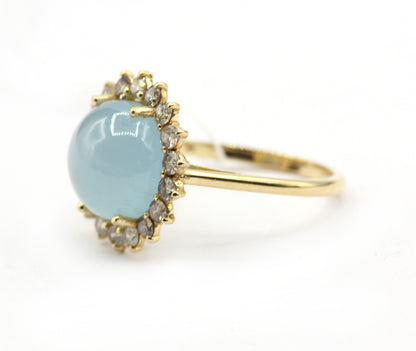 Aqua 14k Solid Gold Diamond Rings.