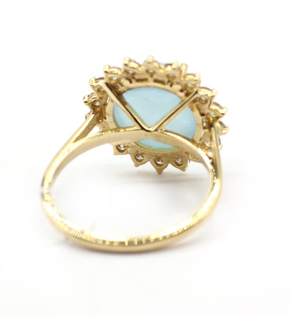 Aqua 14k Solid Gold Diamond Rings.