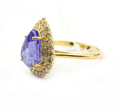 Tanzanite 14k Solid Gold Diamond Rings