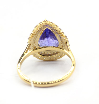 Tanzanite 14k Solid Gold Diamond Rings