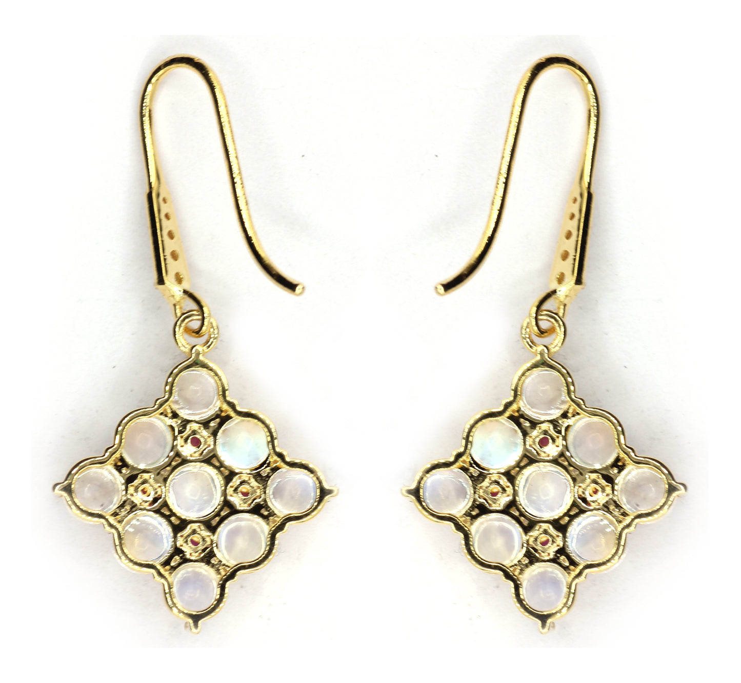 Moonstone 14k Gold Diamond Earring