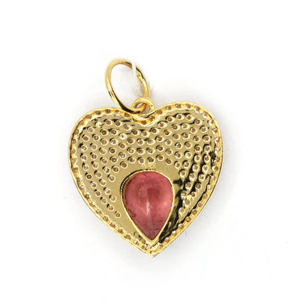 Heart 14k Solid Gold Diamond Pendants