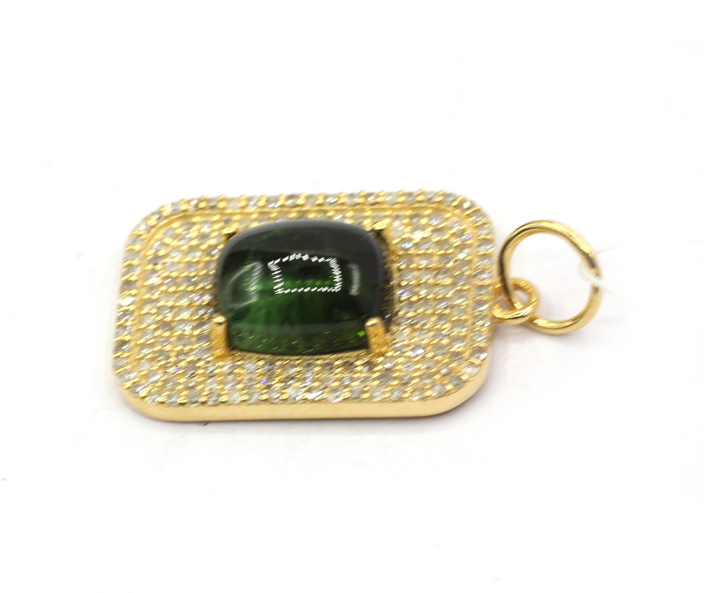 Rectangle 14k Solid Gold Diamond Pendants
