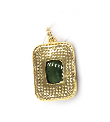 Rectangle 14k Solid Gold Diamond Pendants