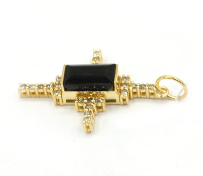 Cross 14k Solid Gold Diamond Pendants