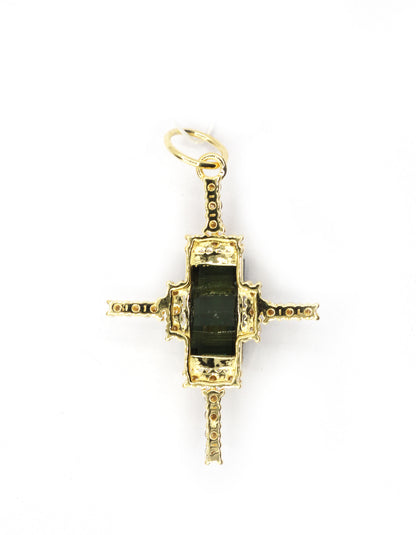 Cross 14k Solid Gold Diamond Pendants