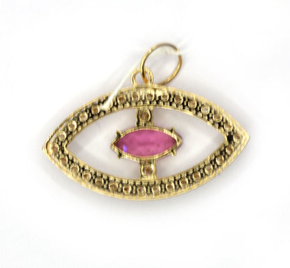 Evil Eye 14k Solid Gold Diamond Pendants
