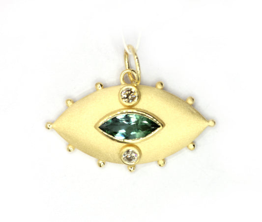 Evil Eye 14k Solid Gold Diamond Pendants