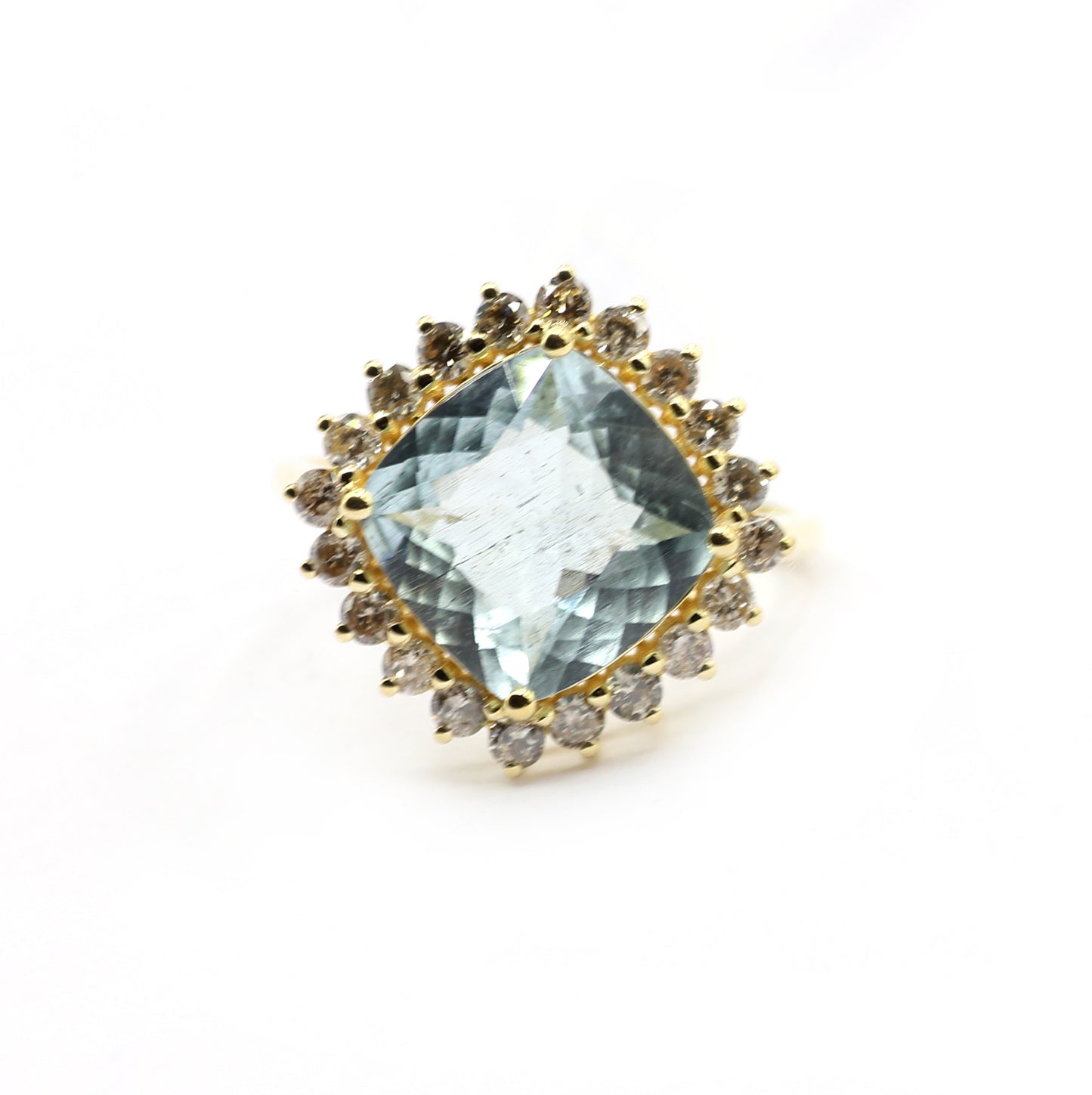Blue Topaz 14k Solid Gold Diamond Rings.