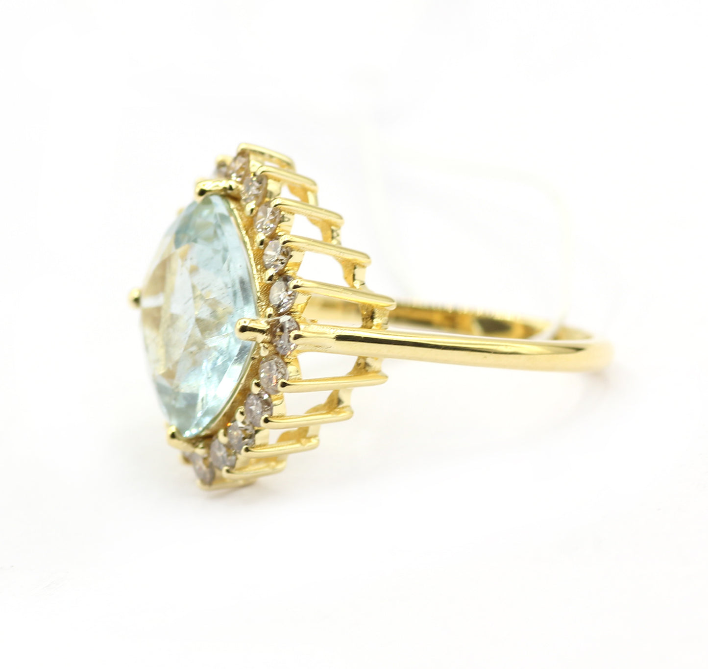 Blue Topaz 14k Solid Gold Diamond Rings.