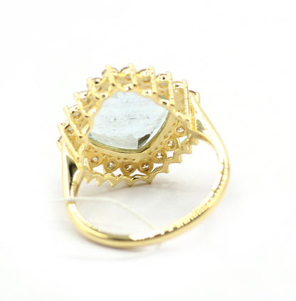 Blue Topaz 14k Solid Gold Diamond Rings.