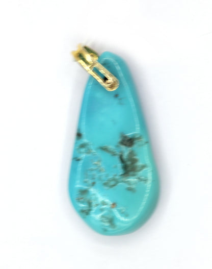 Turquoise 14k Solid Gold Diamond Pendants