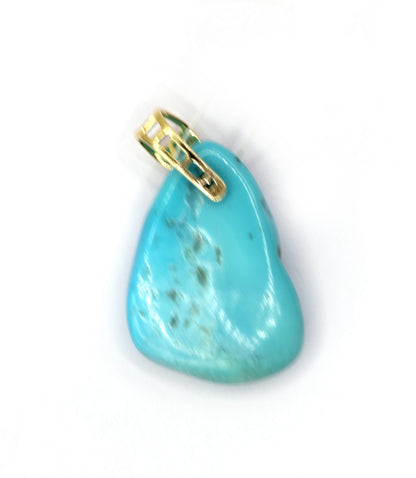 Turquoise 14k Solid Gold Diamond Pendants
