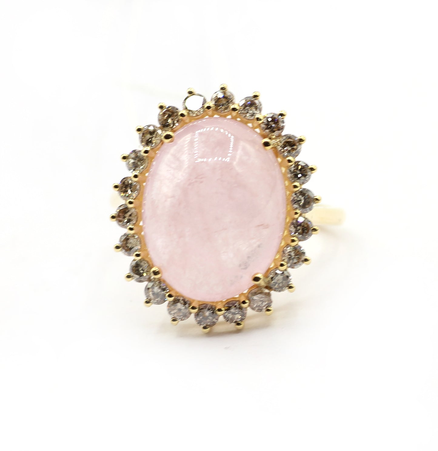 Morganite 14k Solid Gold Diamond Rings.