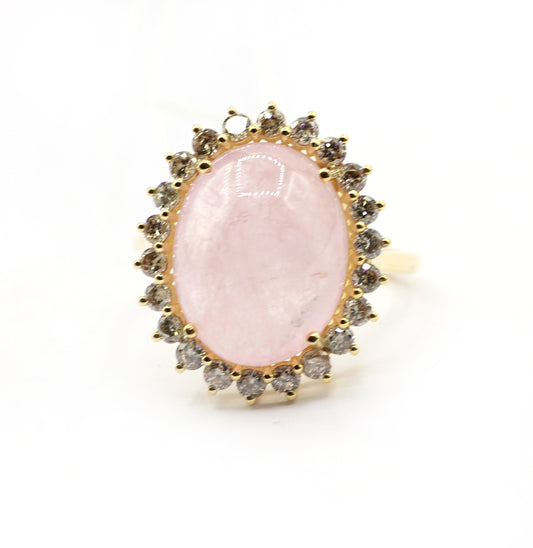 Morganite 14k Solid Gold Diamond Rings.