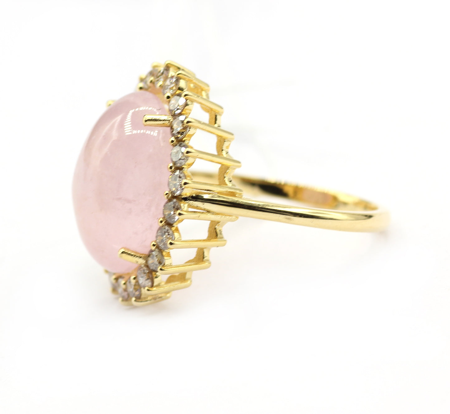 Morganite 14k Solid Gold Diamond Rings.
