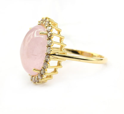 Morganite 14k Solid Gold Diamond Rings.