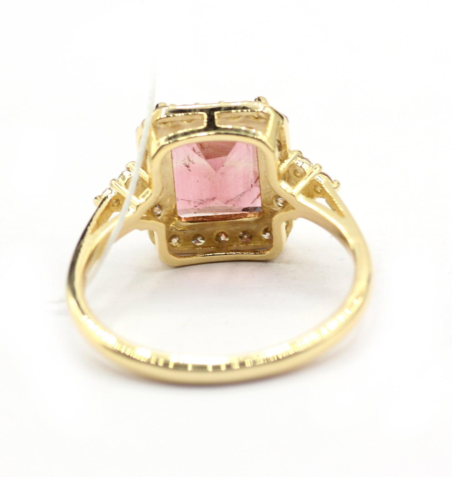 Pink Tourmaline 14k Solid Gold Diamond Rings.